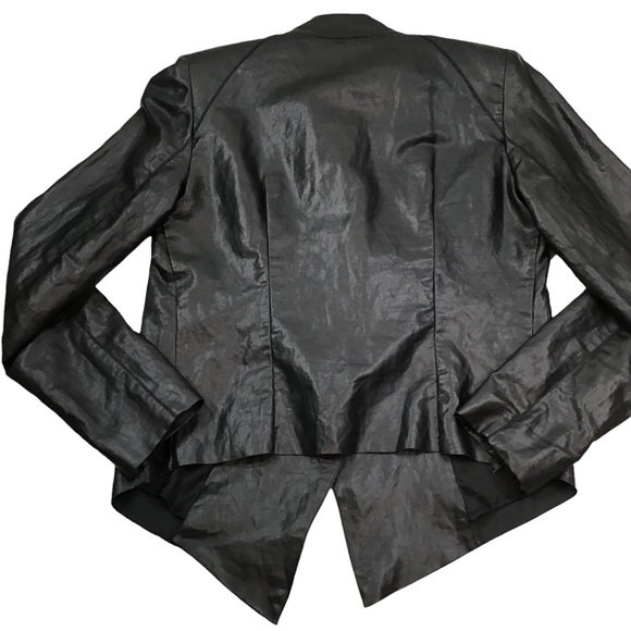 GUESS - Faux Leather Moto Jacket - Black Size M - Picture 11 of 16
